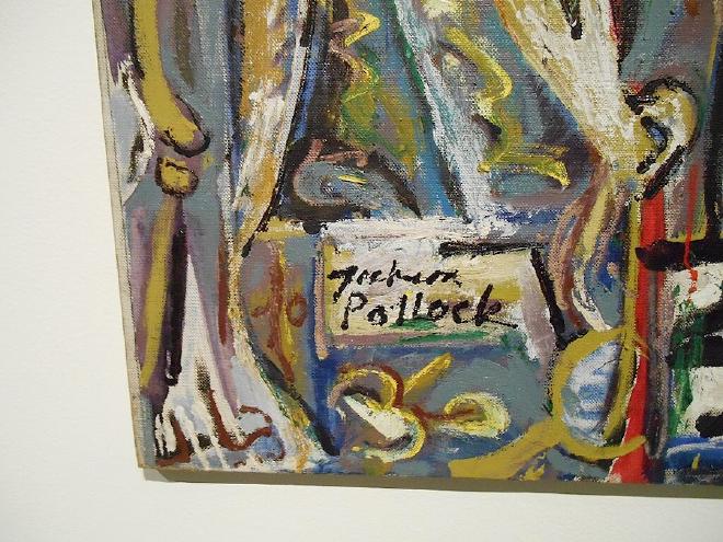 Signature of Jackson Pollock on “Pasiphaë” (1943; Metropolitan Museum of Art) Credit: Ned Hartley