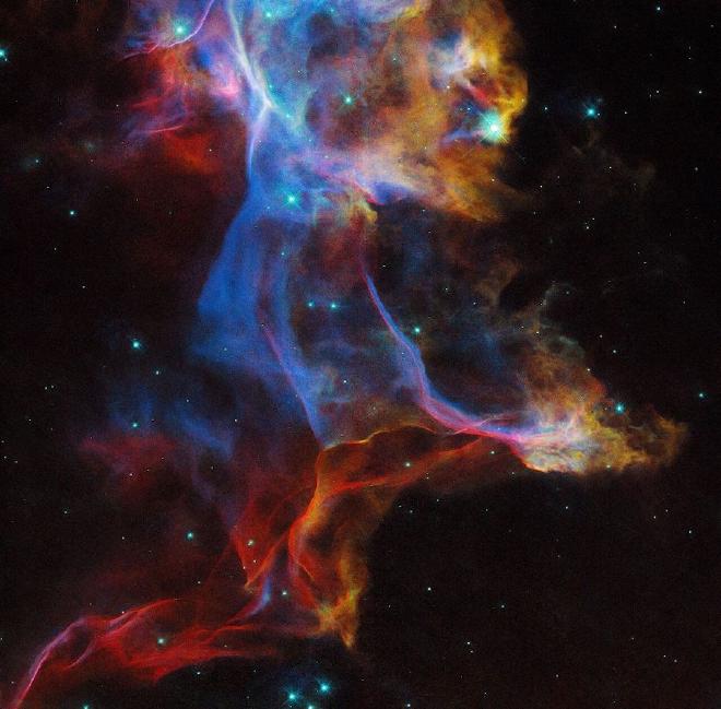 This NASA/ESA Hubble Space Telescope image a supernova remnant called the Veil Nebula. Credit: ESA/Hubble & NASA, R. Sankrit