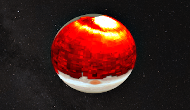 Jupiter overheated by powerful solar wind. Credit: University of Reading