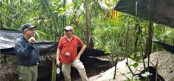 “It’s increasingly clear that this was an extraordinary period of turbulence at Tikal,” said Stephen Houston (left), pictured at the archaeological dig with Edwin Román Ramírez.