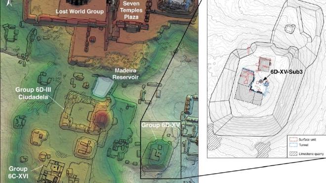 Layout of relevant sector and architectural groups at Tikal, Guatemala. Image by T.G. Harrison and H. Hurst