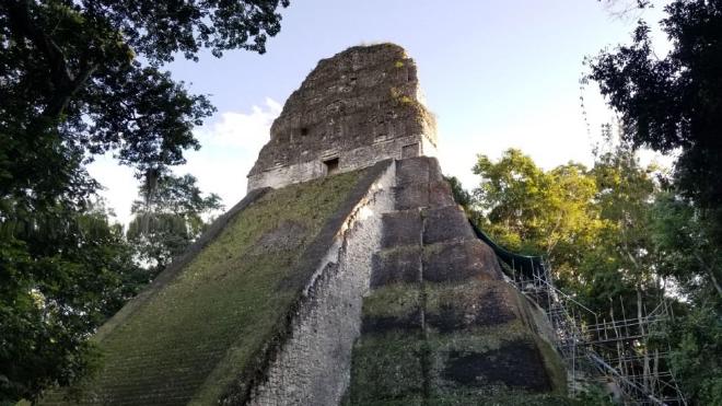 Archaeologist uncovered the buried altar in a building complex just outside the center of Tikal, which is known for striking limestone temples. Image credit: Harrison, Houston et al