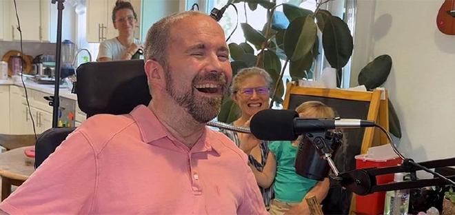 Casey Harrell, a 45-year-old man with ALS. Credit: UC David Health