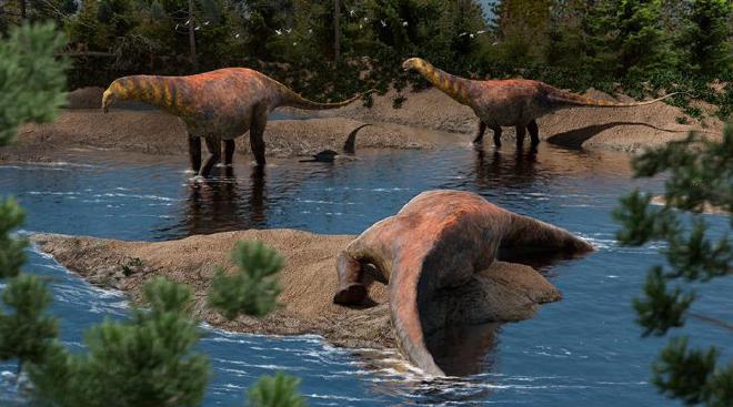 Reconstruction of Astigmasaura genuflexa. Credits: Mattia Yuri Messina.