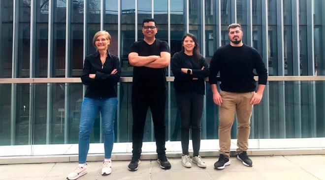 The researchers team: Silvia Goyanes, Carlos Rodríguez Ramírez, Alicia Vergara y Matías Barella. Image credit: Goyanes, Vergara, Barella, Rodríguez Ramírez
