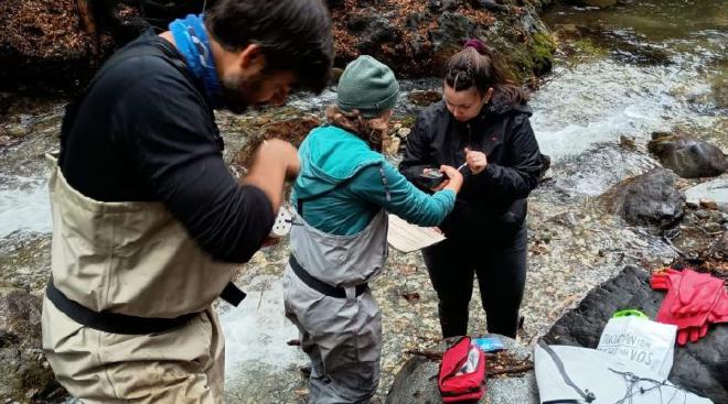 Sampling at fire sites. Image credit: Assef et all..