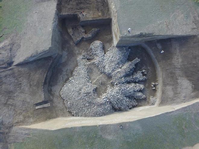 Burial mound &ldquo;Kurgan Shilikty 16&rdquo; in Kazakhstan after the excavation works took place. Image credit and Copyright: Rinat Zhumatayev