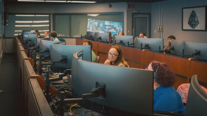 Marshall’s CCP team members support the CFT launch from inside the Huntsville Operations Support Center on June 5. Credit: NASA/Nathaniel Stepp