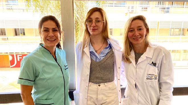 From left to right, Dr. Margarita M. Vallejos, student Erica Spinnenhirn, and project co-director Dr. María Victoria Traffano Schiffo.